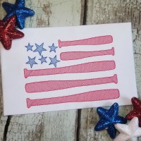 4th of July Flag Machine Embroidery Design  - Sketch Stitch